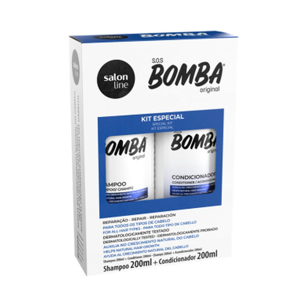 Salonline Curly Hair Product - S.O.S BOMBA KIT SHAMPOO ORIGINAL 200ML + CONDITIONER ORIGINAL 200ML